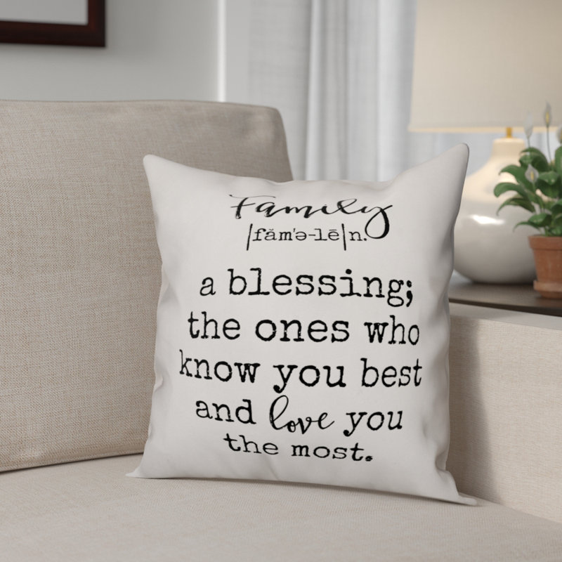Housse de coussin de définition family alva, 18 po x 18 po