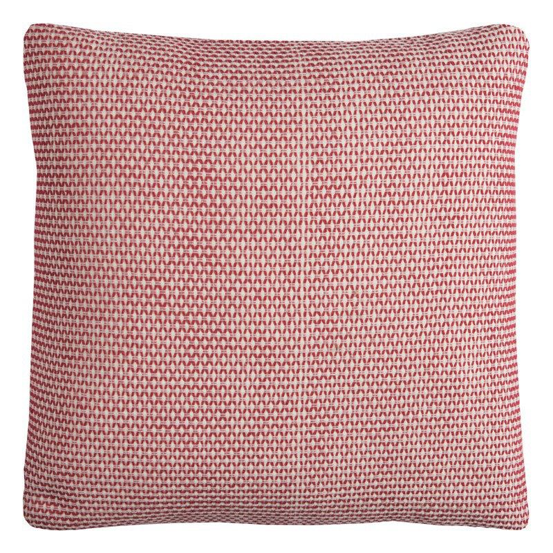 Coussin décoratif en coton, Rouge / ivoire