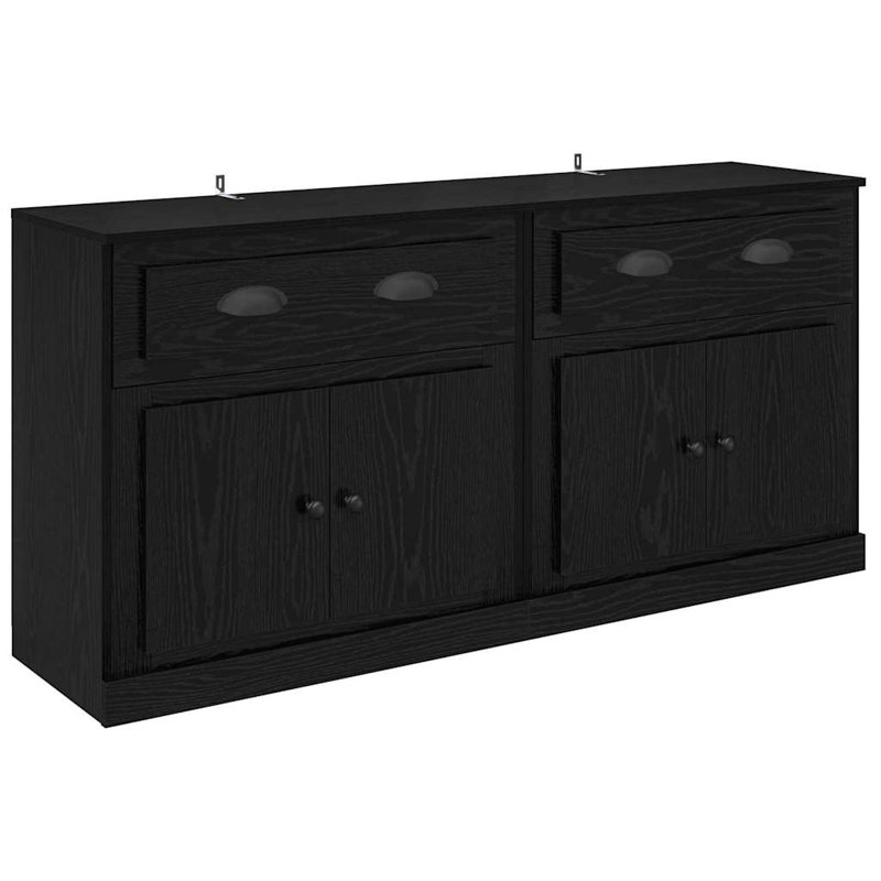 Sideboards With Drawer 2 Pcs Artisan Oak 70 X 35.5 X 67.5 Cm, Black Oak