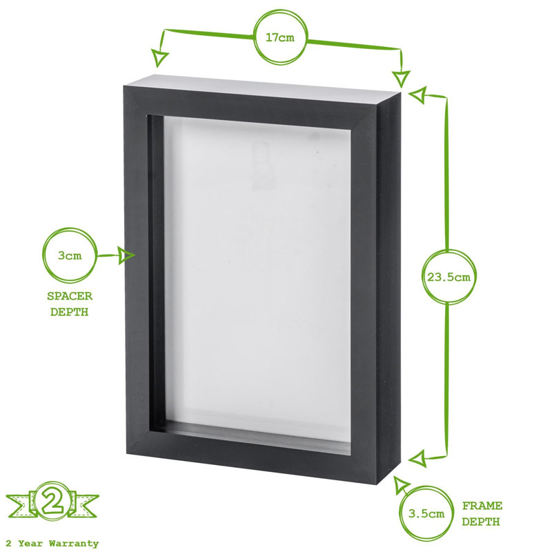 Nicola Spring - 3D Box Photo Frames, Black, 23.5cm H x 17.1cm W x 3.5cm D