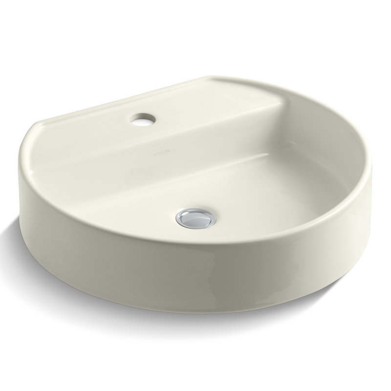 Chord Wading Pool Vessel Bathroom Sink, Robinets à monotrou, Biscuit