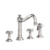 Jacobean Double Handle Kitchen Faucet with Side Spray