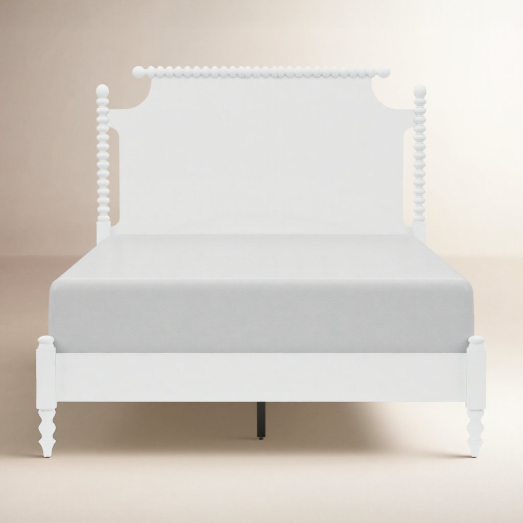 Nadette Spindle Bed, Queen, White