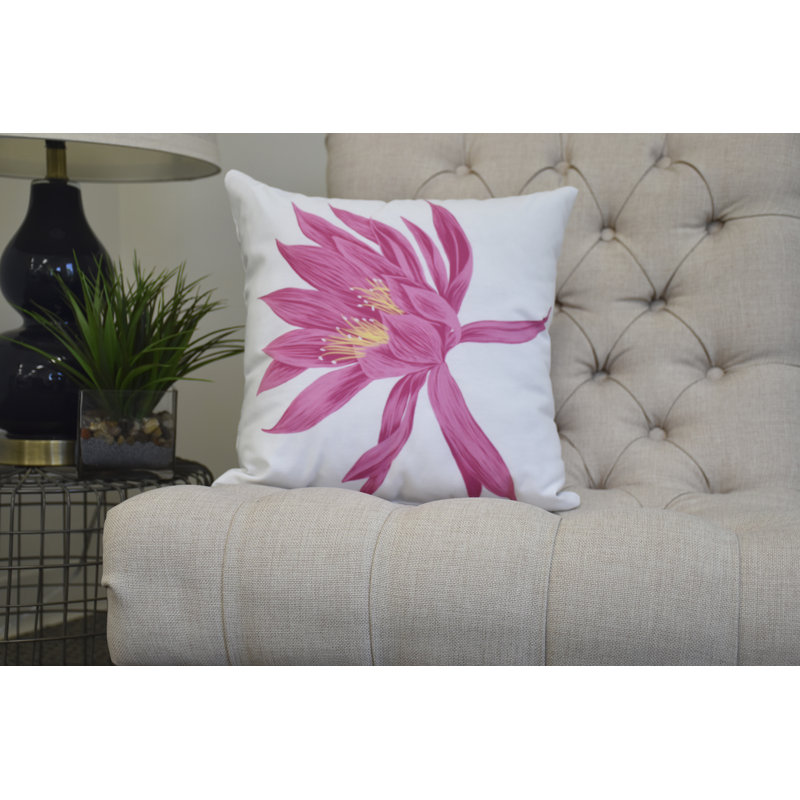 Cuban Flare Floral Reversible Throw Pillow, Pink, 26" x 26"