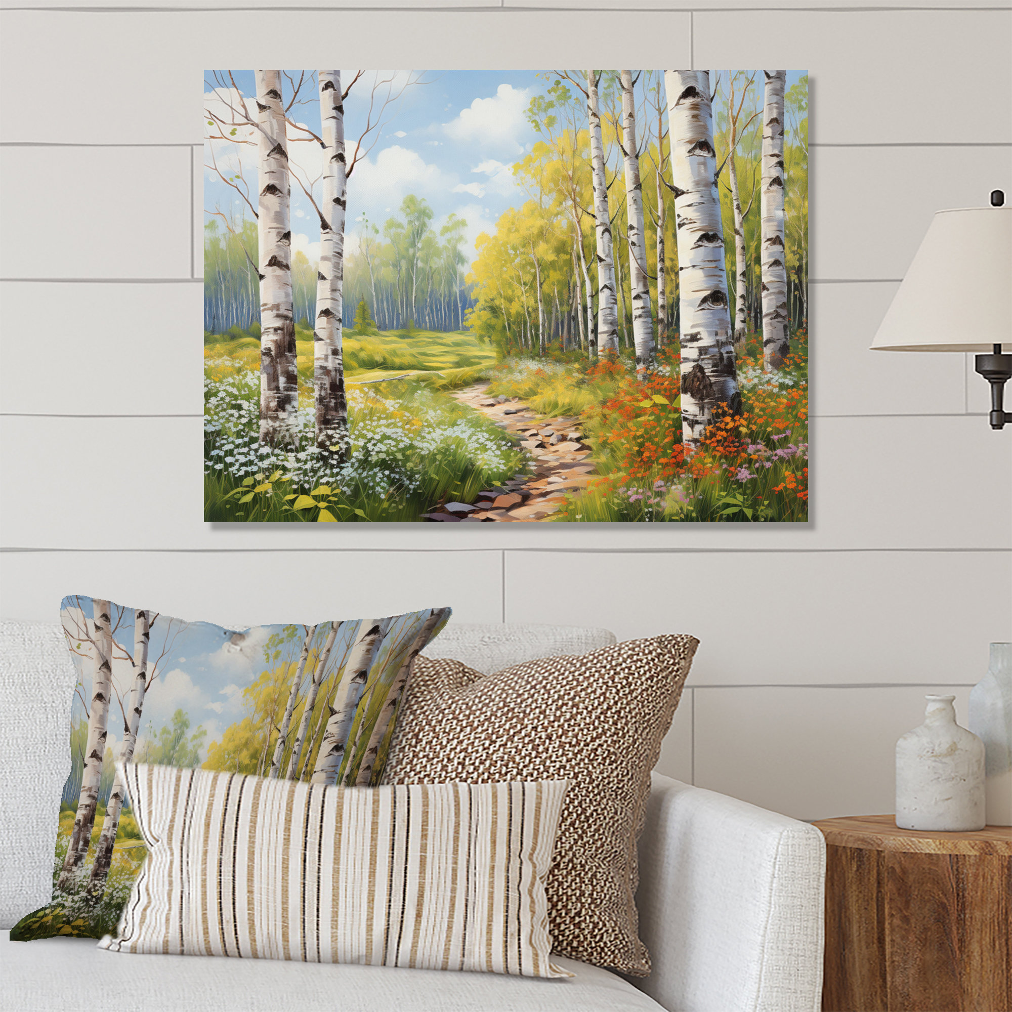 Loon Peak® Birch Woods Spring Awakening II - Tree Birch Print on Metal ...