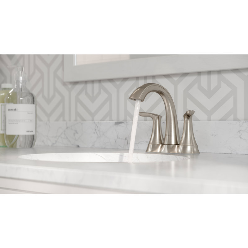 Weller Centerset Bathroom Faucet with Drain Assembly, Brushed Nickel