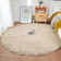 Ruther Solid Color Machine Woven Faux Fur Area Rug in Beige