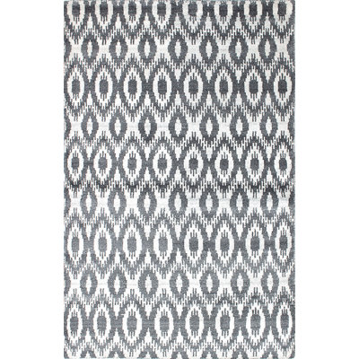 Tapis de zone noué la bleu 5 pi x 7 pi one-of-kind main Boadicea