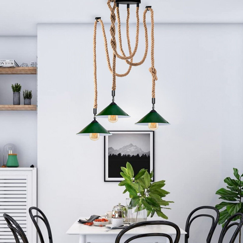 Lundys 3 - Light Green/Black Pendant, No