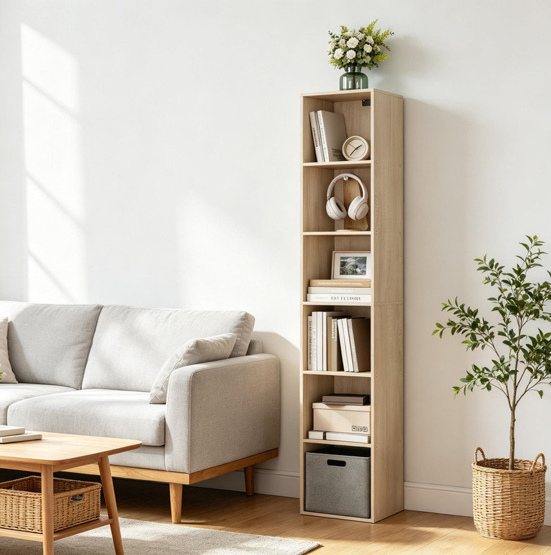 158.51 cm H x 30.01 cm W Cube Bookcase
