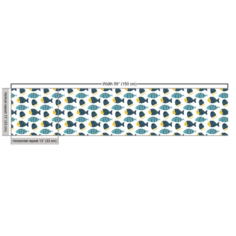 Chimdalu Animal Print of Fish and Jellyfish Multi-Purpose Fabric