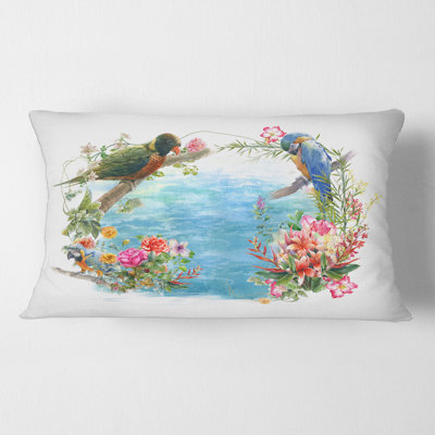 Housse et insert de coussin rectangulaire Birds and Flowers by the Waterside