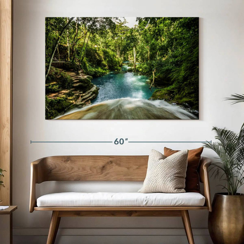 Alvord Jamaican Waterfall Paradise, 34" H x 51" W