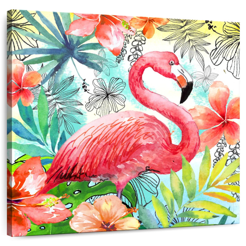 Brampt Pink Flamingo Square, 24" H x 24" W