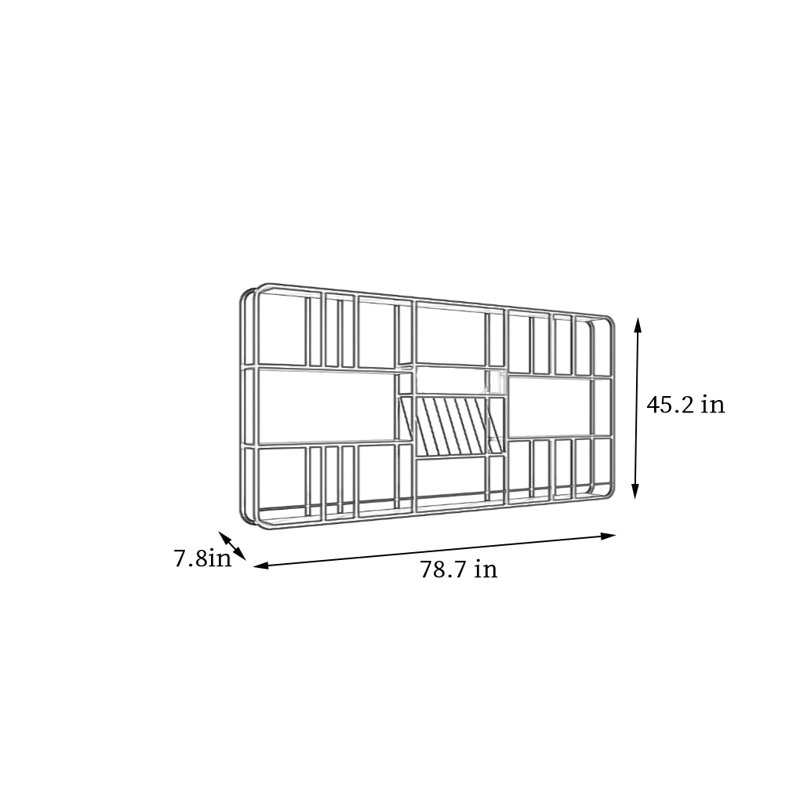 Support à vin mural Creative Luxury, Doré, H 45,2 po x l 78,7 po x P 7,8 po
