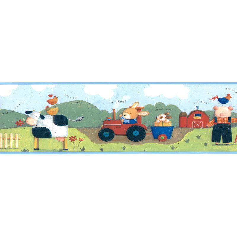 Bordure de papier peint pour animaux de ferme L 15 pi x l 7 po Tryon Kids
