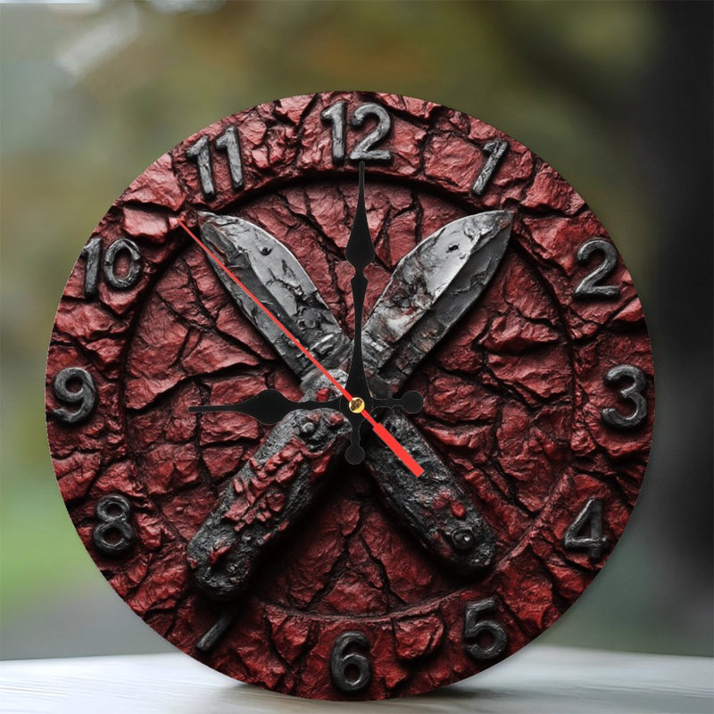Horloge avec couteaux croisés