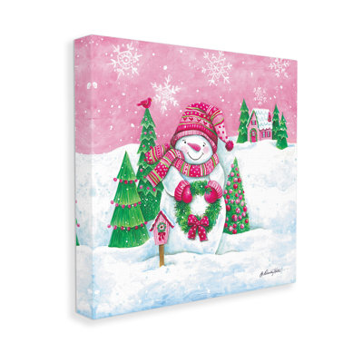 «Scenic Winter Snowman», art mural sur plaque par Diane Kater