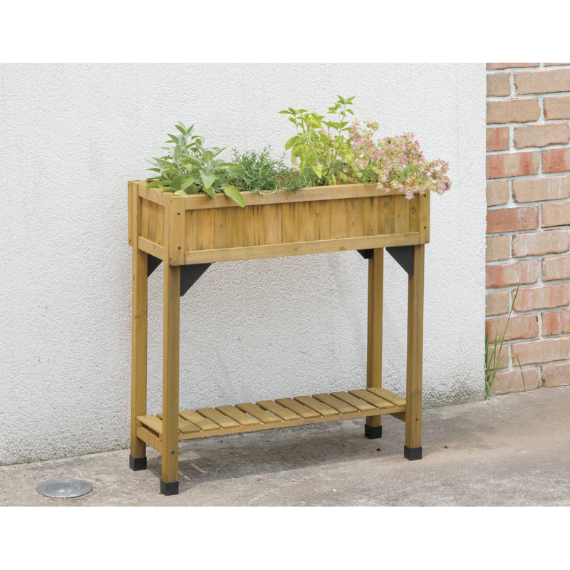Wood Elevated Planter, Natural