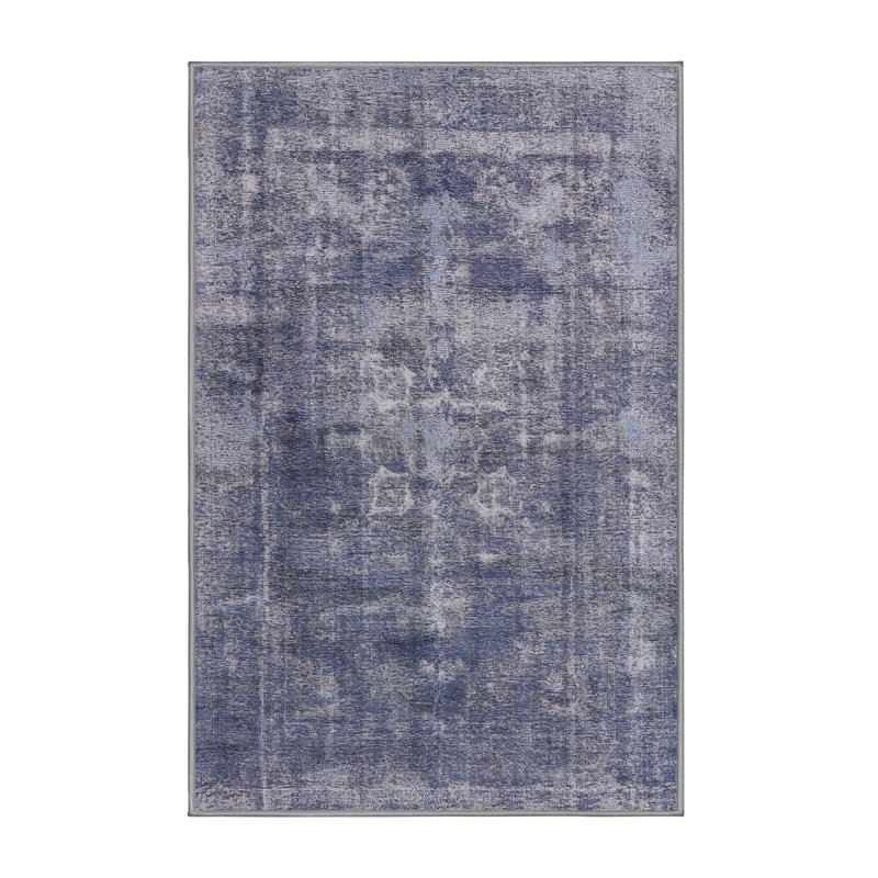 Tapis oriental beige / bleu Sanjuana, Rectangle 2 pi x 4 pi