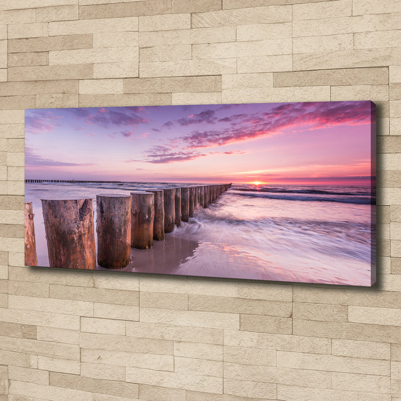 Wooden Breakwater - Wrapped Canvas Print