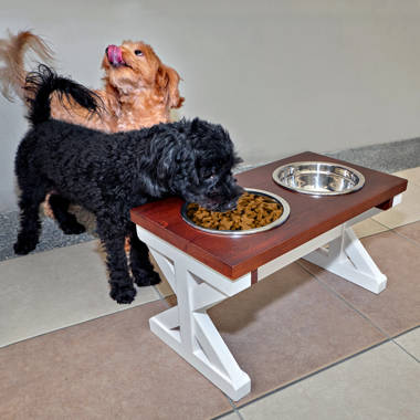 MAINEVENT Modern Farmhouse Dog Bowl Stand, Dog Bowls Elevated Dog Food Stand, Raised Dog Bowls for Medium Dogs, Dog Food Bowls Elevated Dog Bowl Stand