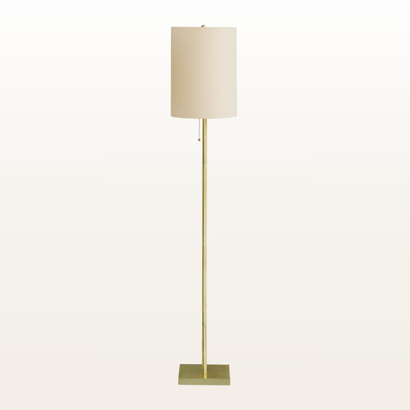 Lily Ivory Shade Lighting Floor Lamp With Brass Metal Base, 63.78'' H X 10.79'' W X 10.89'' D