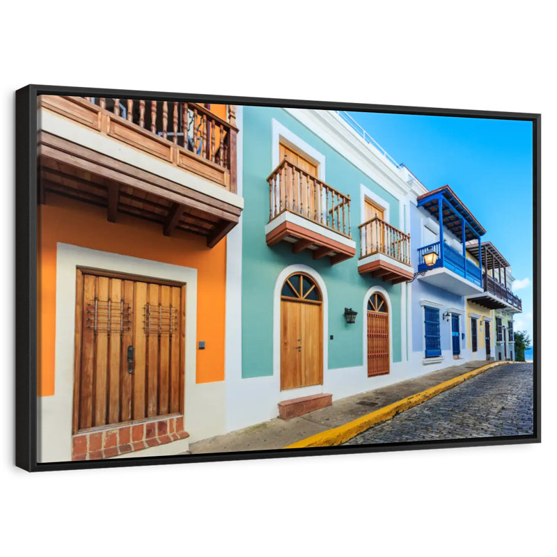 San Juan Street, Floating Frame Black, 40" X 27"