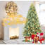 Arbre de Noël 4 pi en PE / PVC avec 150 lumières DEL blanc chaud - 475 pointes, conception à branches articulées, support naturel, support en métal, décoration de Noël facile à assembler-1416215838
