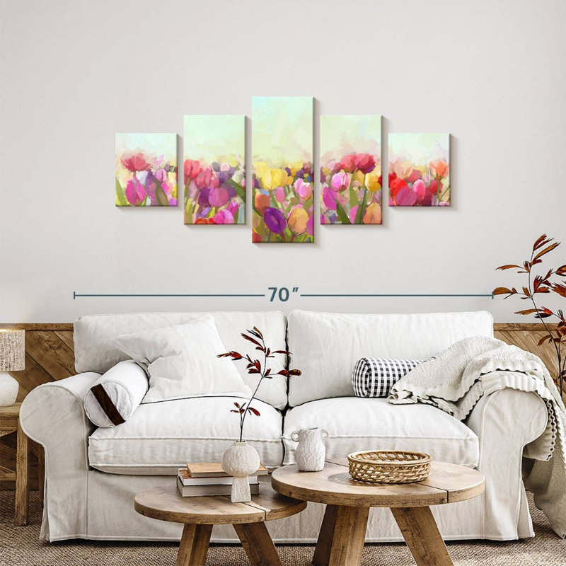 Abstract Meadow Tulips, 24" H x 55" W