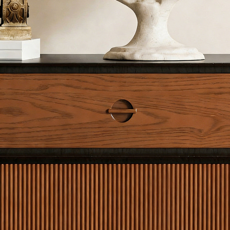 Buffet haut de gamme rétro de style français, Noir/noyer