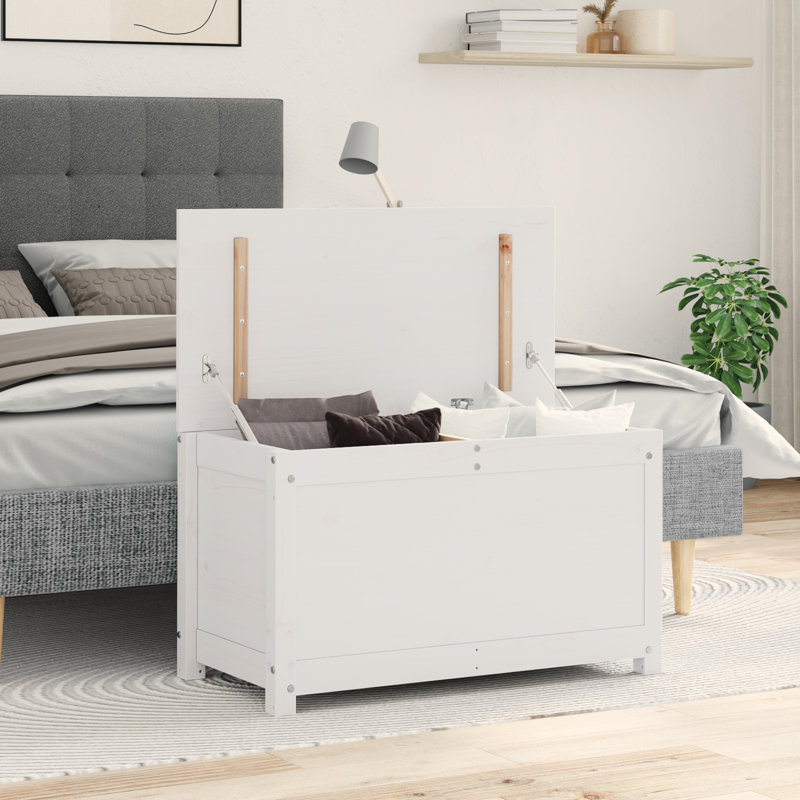 Marlow Home Co. Amiriya 80cm W Pine Solid Wood Deck Box, White