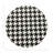 Houndstooth Black White Vegan Leather Round Coasters-119015168