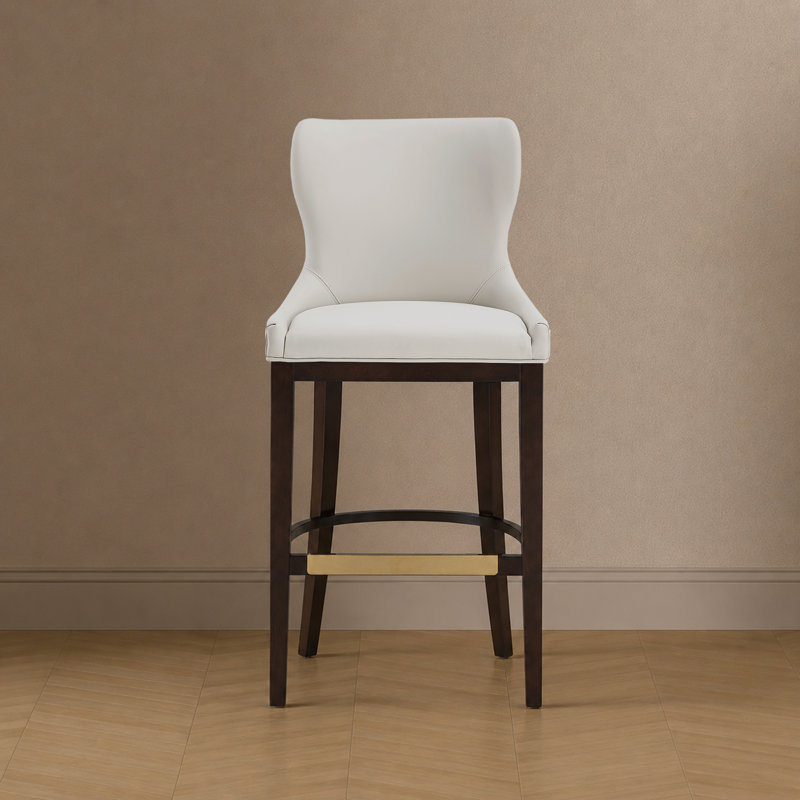 Tabouret de bar rembourré Blair, Blanc, Tabouret de bar (siège d'une hauteur de 29 po), 1
