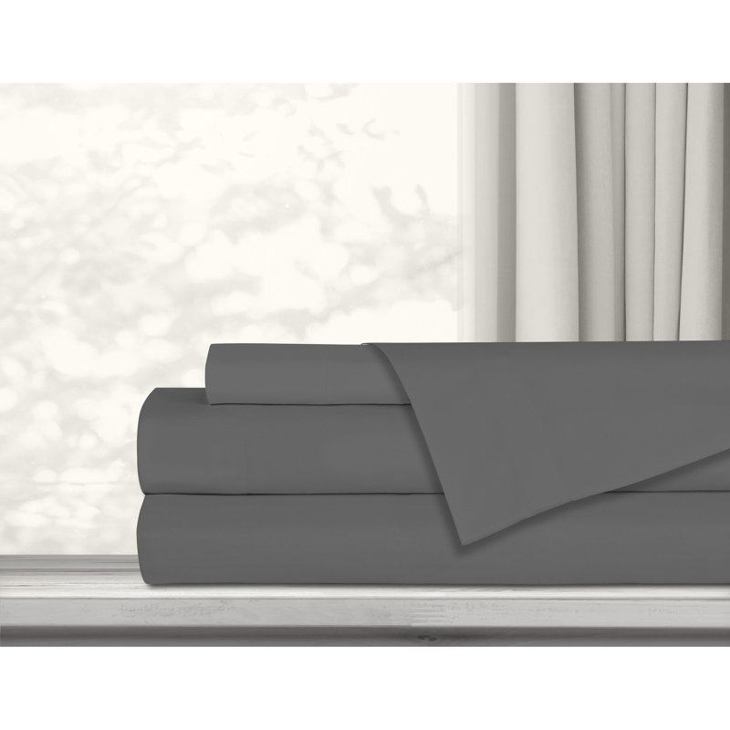Ensemble de draps en micro-fibre, Anthracite, Ensemble de draps pour très grand lit + un drap-h