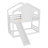 House Bunk Bed with Slide, Storage Shelves & Window-122581942