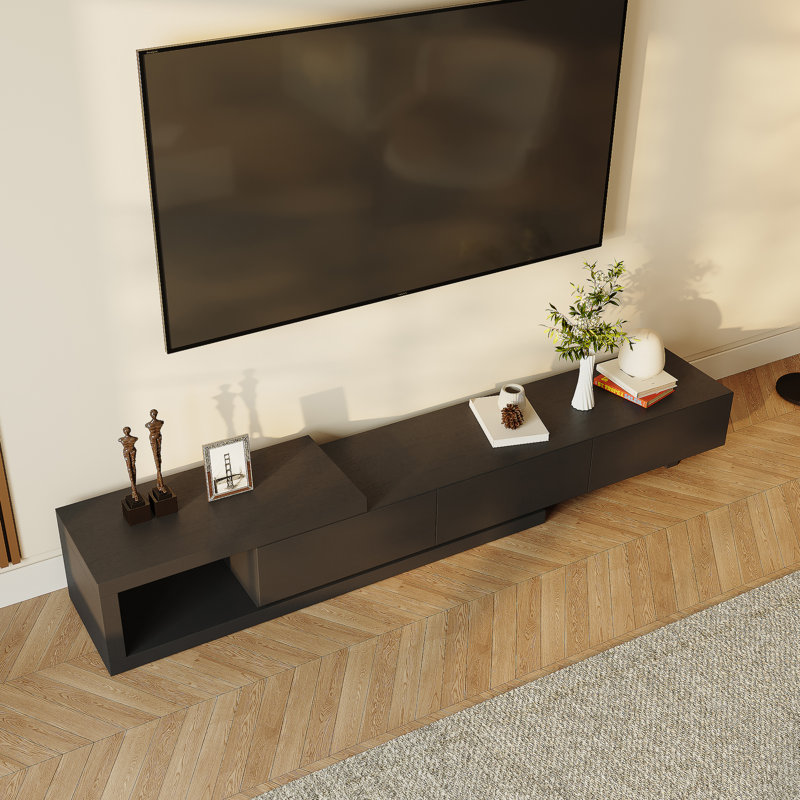 Meuble télé extensible en bois 70,86 à 100 po , Noir