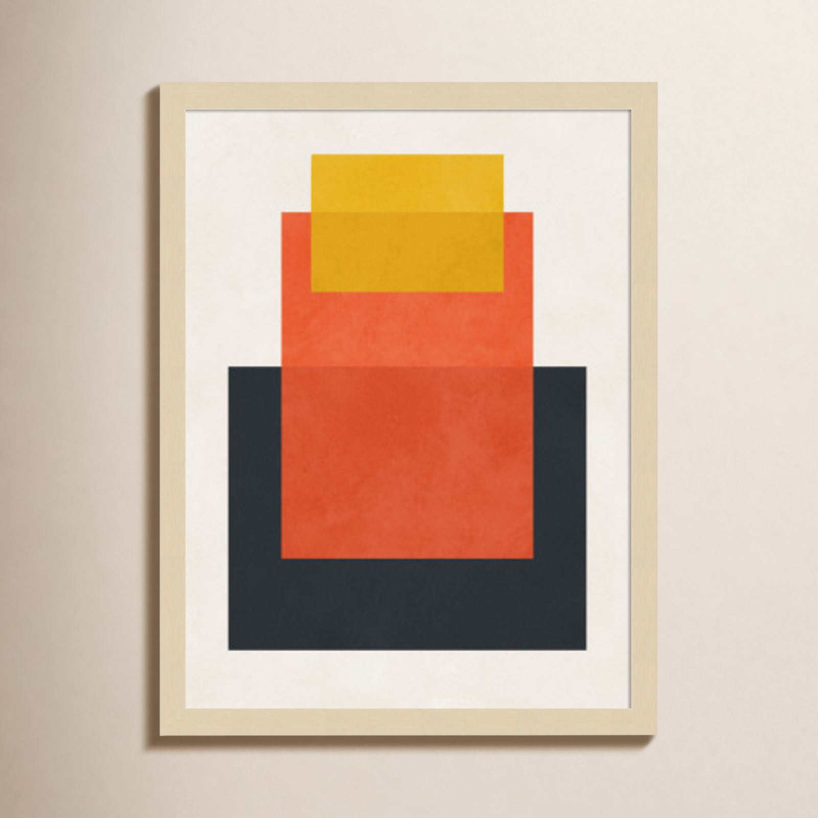 Overlapping Geometry 10 Print, 21" H x 16" W, Brown/Orange, Brown
