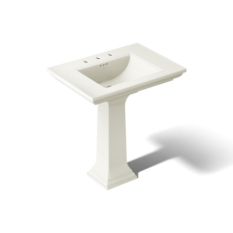 Memoirs® Stately 24" Pedestal Bathroom Sink with 4" Centerset Faucet Holes, Biscuit, 34.75" H x 22.19" W x 30.69" L