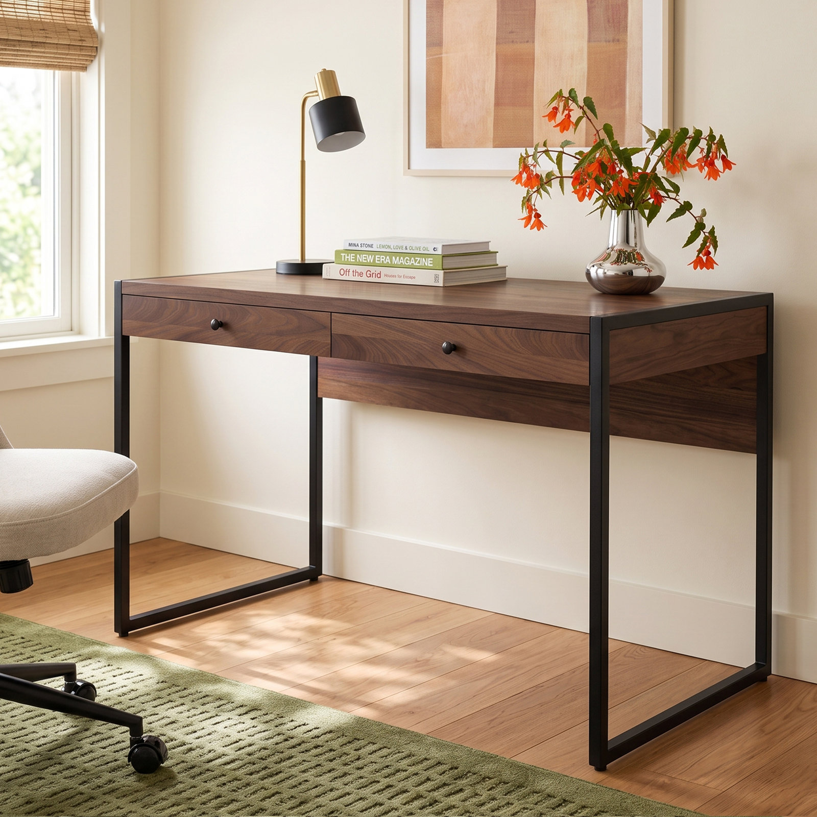 Redford 47" Walnut Writing Desk