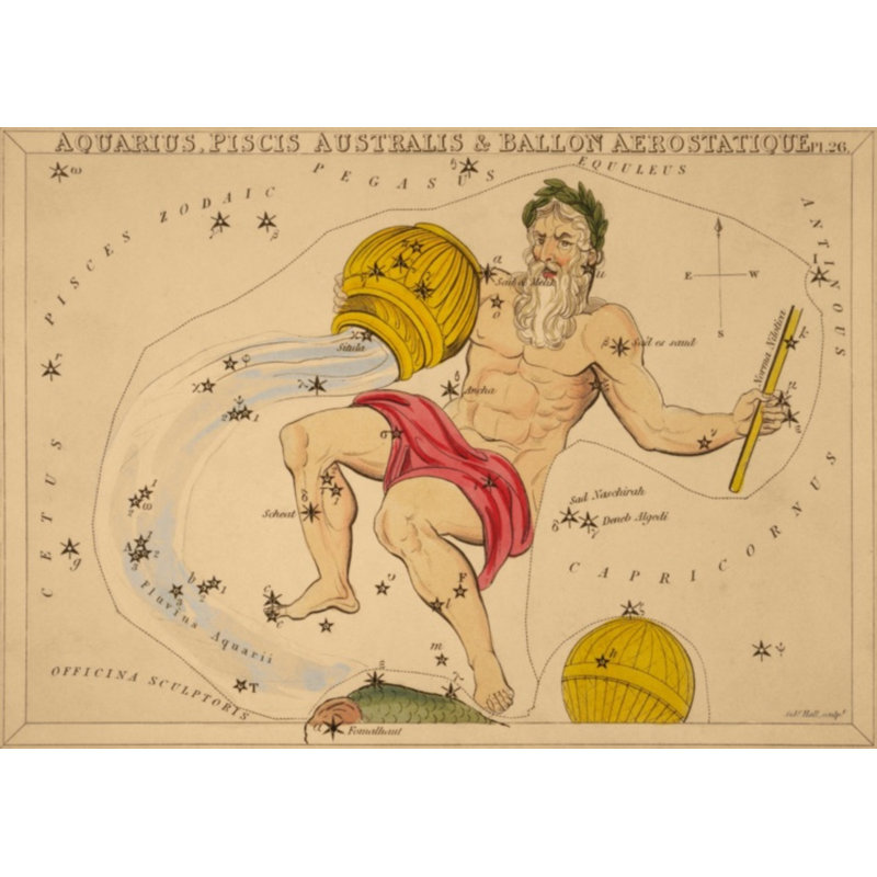 Aquarius par Grand archives - reproduction d'un seul cadre, Encadrement doré, H 32 po x l 45 po
