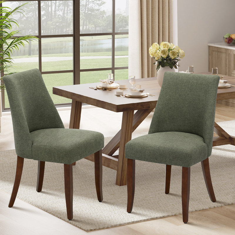 Parsons Upholstered Dining Chair Solid Wood Side Chair - Comfort & Style for Modern Homes, Green, 46.5 x 54.5 x 84 cm 