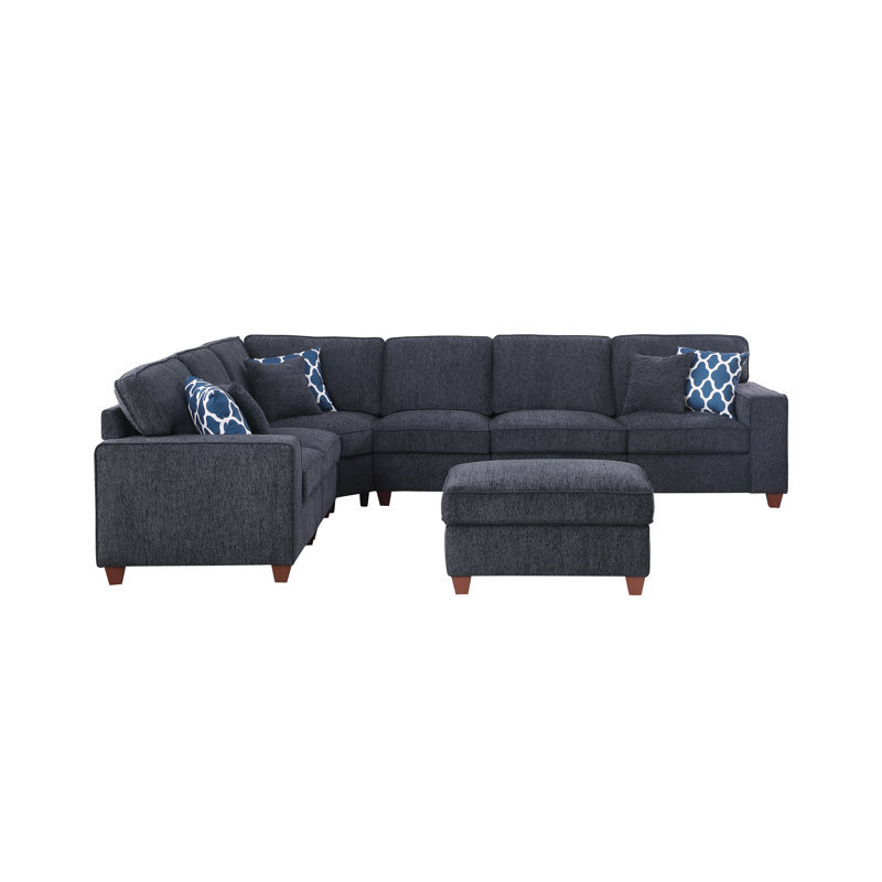 Canapé modulaire Lecanto, Chenille grise foncée