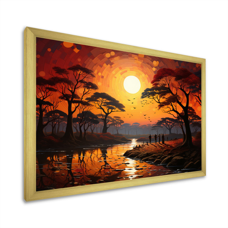 African Savannah Serenade V sur toile, H 30 po x l 40 po x P 1,5 po, Cadre doré à une seule photo