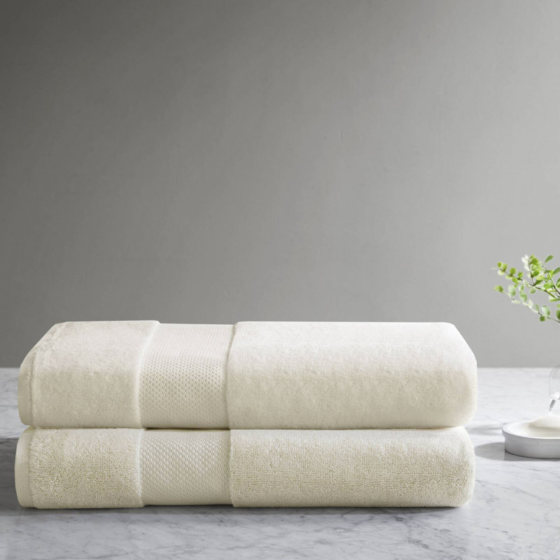 2 ensembles de draps de bain 100% coton 2 pièces 35 X 70 po, Naturel
