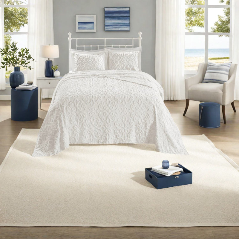 Charming Farmhouse Cotton Bedding Set, Off-white, Cozy Bedroom Essential