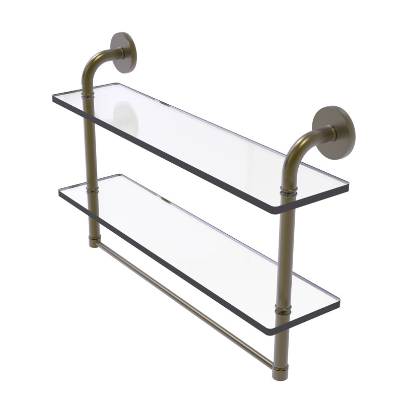 Tioga 2 Piece with Towel Bar, Antique Brass, 14"H x 22"W x 5"D