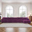 Canapé modulaire réversible 5 pièces en fausse fourrure de lapin-2124902532-2124902586