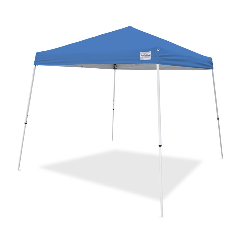 V-Series 120'' W x 120'' D Steel Pop-Up Canopy, Blue, 10'W x 10'D