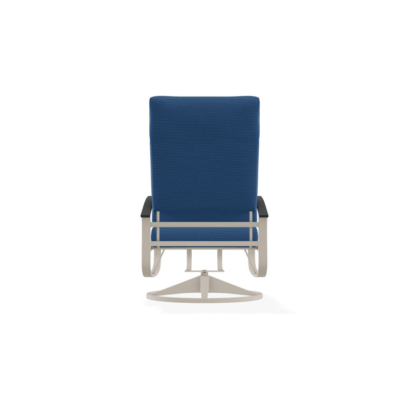 Belle Isle Outdoor Rocker Chair, Canvas Sapphire Blue Sunbrella, Gloss White, Classic Graphite P30